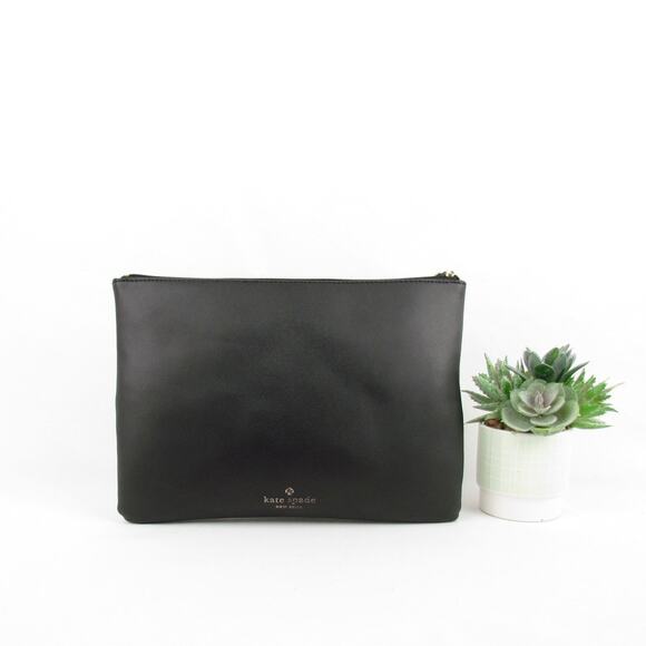 Kate Spade “Pop, Fizz, Clink!” Black Zip Clutch - Picture 2 of 8